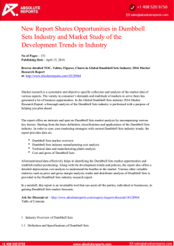 New Report Shares Opportunities in Dumbbell Sets Industry and Market Study of the Development Trends in Industry