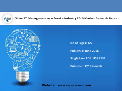 Global IT Management as a Service Industry Report Emerging Trends and Forecast 2021