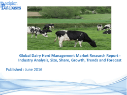 Focus On Dairy Herd Management Market and Industry Development Research Report