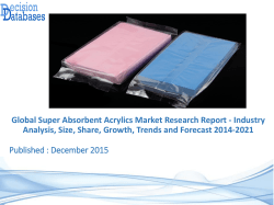 Super Absorbent Acrylics Market Size, Share and Forecast 2014 to 2021