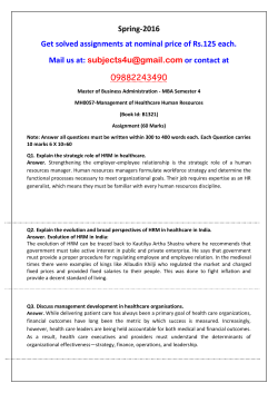 MH0057-Management of Healthcare Human Resources