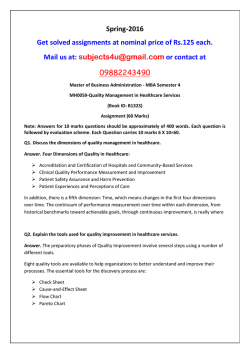 MH0059-Quality Management in Healthcare Services