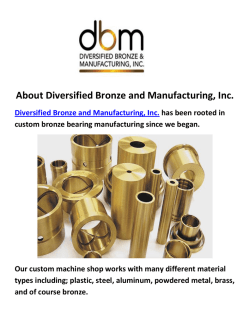Diversified Bronze Bearing Manufacturing in Cambridge