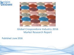 Global Crospovidone Market and Forecast Report 2016-2021