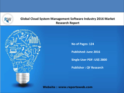 Global Cloud System Management Software Industry Demand, Supply and Forecast 2021