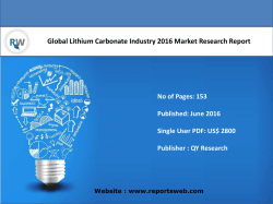 Global Lithium Carbonate Industry Report Emerging Trends and Forecast 2021