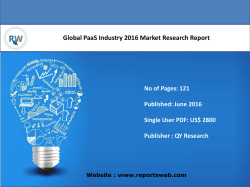 Global PaaS Consumption Industry Emerging Trends and Forecast 2021