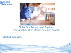 Global Oral Proteins and Peptides Market 2016-2021