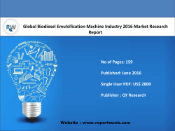 Global Biodiesel Emulsification Machine Industry Report Emerging Trends and Forecast 2021