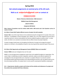 PM0016-Project Risk Management