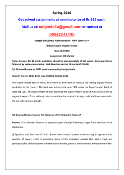 IB0018-Export-Import Finance
