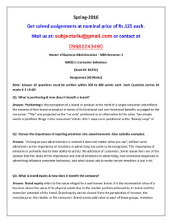 MK0011-Consumer Behaviour