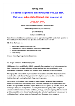 PM0011-Project Planning and Scheduling