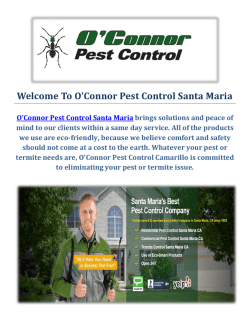 O'Connor Pest Control Company in Santa Maria