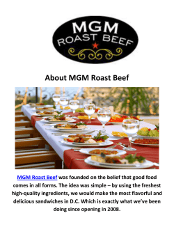 Catering in Washington, DC : MGM Roast Beef