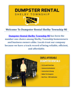 Dumpster Rental Service in Shelby Township
