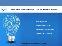Global Digital Holography Market Report Development Plans, Policies and Sales Forecast 2021