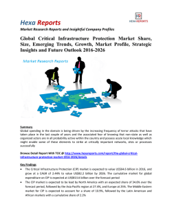 Global Critical Infrastructure Protection Market Is Forecasted To Value US$ 82.2 Billion By 2026: Hexa Reports
