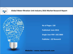 Global Water-filtration Unit Industry 2016 Market New Investment Projects Review