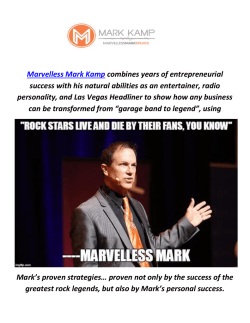 Marvelless Mark Kamp : Keynote Speaker In Boston