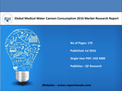 Global Medical Water Cannon Consumption Industry Emerging Trends and Forecast 2021