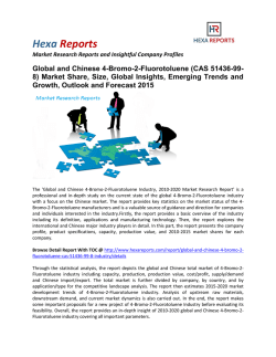 3-Methyl 1-Butanol (CAS 123-51-3) Market Global Insights, Emerging Trends, Outlook and Forecast 2015