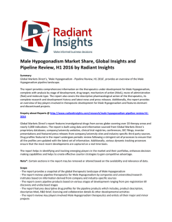 Male Hypogonadism Market Trends and Growth, Overview and Pipeline Review, H1 2016: Radiant Insights