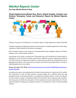 Global Agribusiness Market Size, Share, Global Insights, Analysis and Outlook, Emerging Trends and Research Report by Market Reports Center