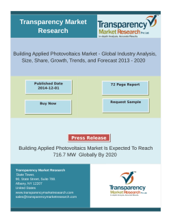 Research Reports Building Applied Photovoltaics Market 2013 - 2020