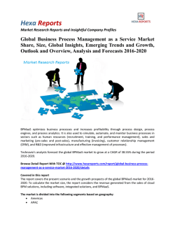 Global Business Process Management as a Service Market Insights, Analysis and Overview 2016-2020 By Hexa Reports