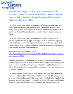 Global Printed Tape Market Research Report 2016
