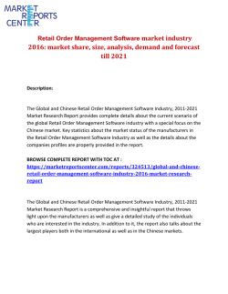 Retail Order Management Software market industry 2016