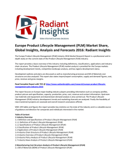 Europe Product Lifecycle Management (PLM) Market Trends and Growth Report 2016: Radiant Insights