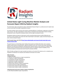 United States Light Curing Machine Market Share, Size, Global Insights, Emerging Trends and Growth, Analysis and Forecasts 2016