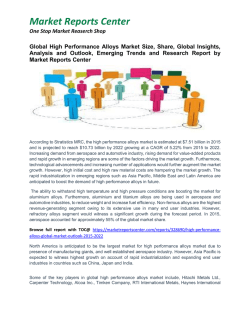 High Performance Alloys - Market Growth, Size, Share and Forecast