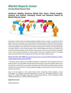 Healthcare Mobility Solutions Market Size, Share, Global Insights, Analysis and Outlook
