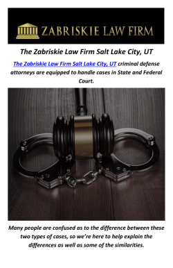 The Zabriskie Law Firm : Dui Lawyer In Salt Lake City