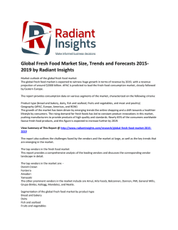 Global Fresh Food Market Trends and Growth, Analysis and Forecasts 2015-2019 by Radiant Insights