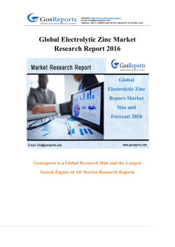 Global Electrolytic Zinc Report-Market Size and Forecast 2020