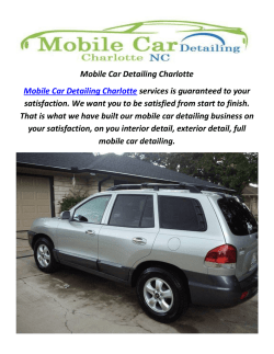 Mobile Auto Detailing in Charlotte, NC