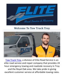 Tow Truck Troy - Roadside Recovery Troy, MI