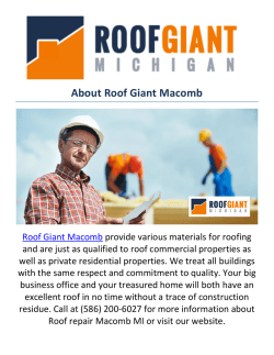 Roof Giant Macomb : Roof repair Macomb, MI