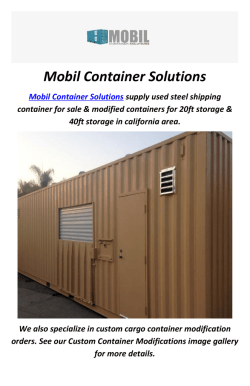 Mobil Used Shipping Containers in Palm Springs