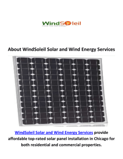 WindSoleil Solar Panel Installation Services in Chicago, IL