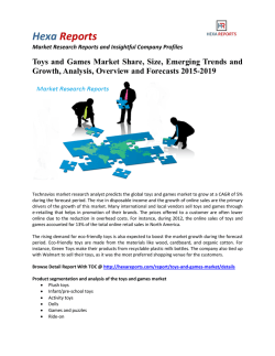 Toys and Games Market Size, Emerging Trends and Outlook 2015-2019: Hexa Reports