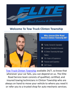 Tow Truck Clinton Township : Towing Service In Clinton township, MI