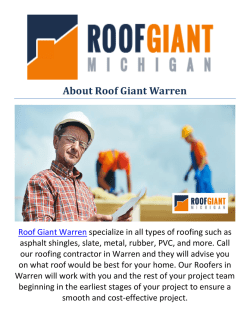 Roof Giant Warren : Roofers In Warren, MI 