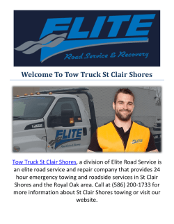 Tow Truck St Clair Shores : St Clair Shores towing, MI 