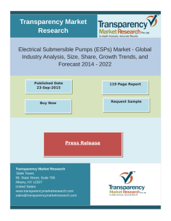 Electrical Submersible Pumps (ESPs) Market to Receive Thrust from Onshore Exploration Projects, reports TMR