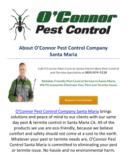 O'Connor Pest & Termite Control Company In Santa Maria, CA